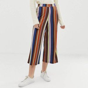 ASOS 70s Stripe Culotte (multicolor, retro, 70s) - Size 8